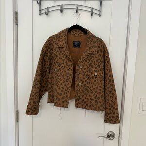 Abercrombie & Fitch Leopard Print Cropped Jacket